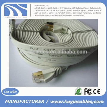 30FT/10M CAT 7a Ethernet Network 600MHz LAN FLAT Gold Cable